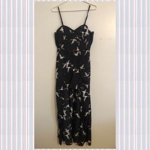 Women’s Black Printed Maxi Romper